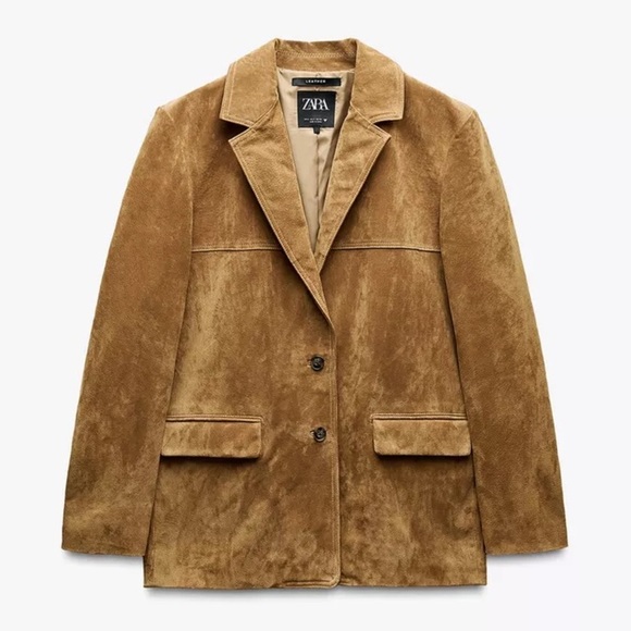 ZARA SUEDE BLAZER - Picture 1 of 9